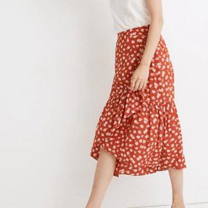 Ruffle-Wrap Midi Skirt - NWT